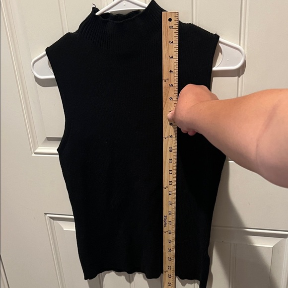 Studio 12 large ribbed Classic Black Sleeveless stretchy Tank Top - Picture 6 of 7